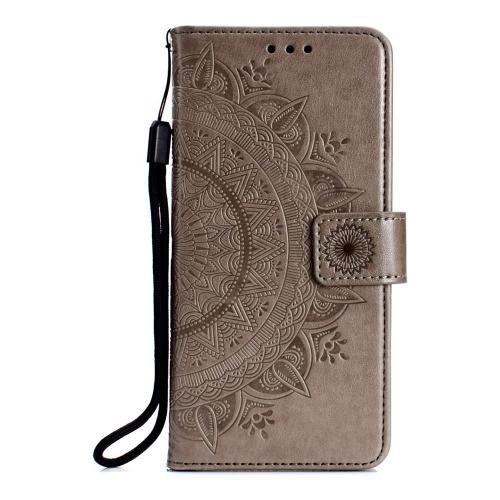 Shop4 - Huawei P30 Lite Hoesje - Wallet Case Mandala Patroon Grijs