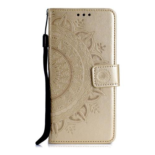 Shop4 - Huawei P30 Lite (new edition) Hoesje - Wallet Case Mandala Patroon Goud