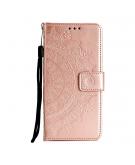 Shop4 - Huawei P30 Lite (new edition) Hoesje - Wallet Case Mandala Patroon Rosé Goud