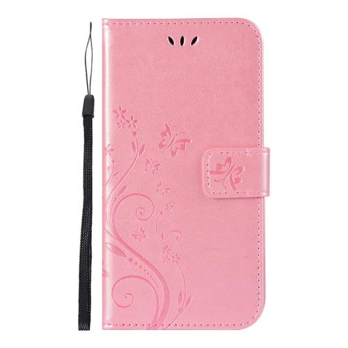 Shop4 - Huawei Y6 2019 Hoesje - Wallet Case Vlinder Patroon Roze