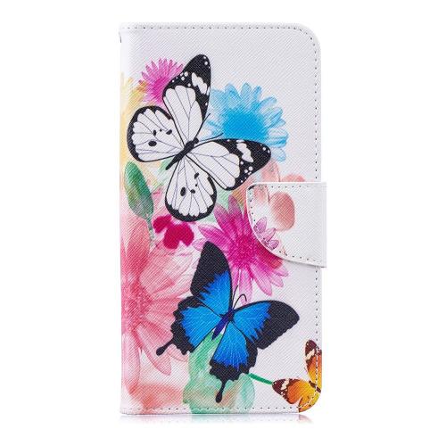Shop4 - Huawei Y7 2019 Hoesje - Wallet Case Gekleurde Vlinders