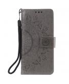 Shop4 - iPhone 11 Hoesje - Wallet Case Mandala Patroon Grijs