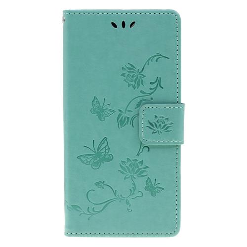 Shop4 - iPhone 11 Pro Hoesje - Wallet Case Bloemen Vlinder Mint Groen