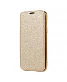 Shop4 - iPhone 11 Pro Max Hoesje - Book Case Glitters Goud