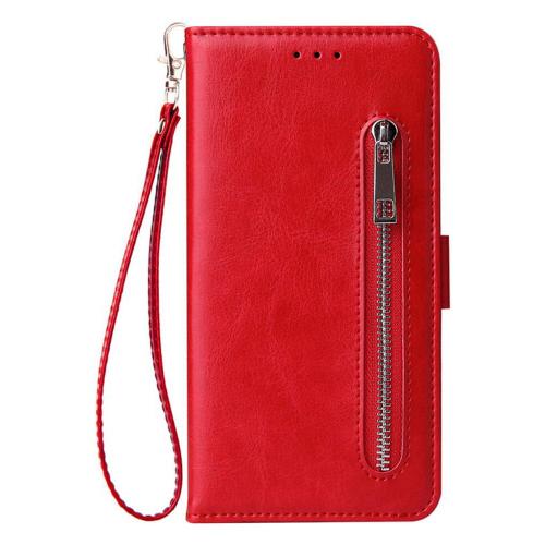 Shop4 - iPhone 12 Hoesje - Wallet Case Cabello met Ritssluiting Rood