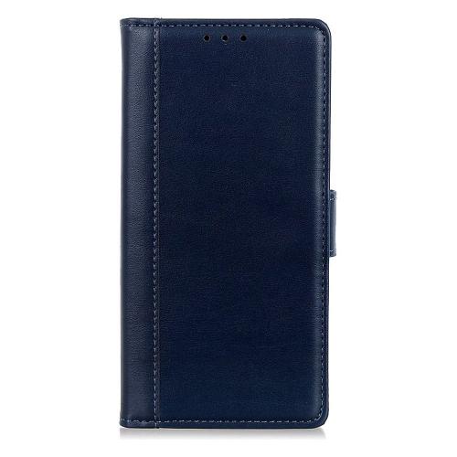 Shop4 - iPhone 12 Hoesje - Wallet Case Grain Donker Blauw