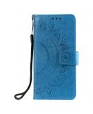 Shop4 - iPhone 12 Hoesje - Wallet Case Mandala Patroon Blauw