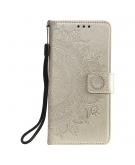 Shop4 - iPhone 12 Hoesje - Wallet Case Mandala Patroon Goud
