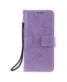Shop4 - iPhone 12 Hoesje - Wallet Case Mandala Patroon Paars