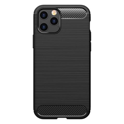 Shop4 - iPhone 12 Hoesje - Zachte Back Case Brushed Carbon Zwart