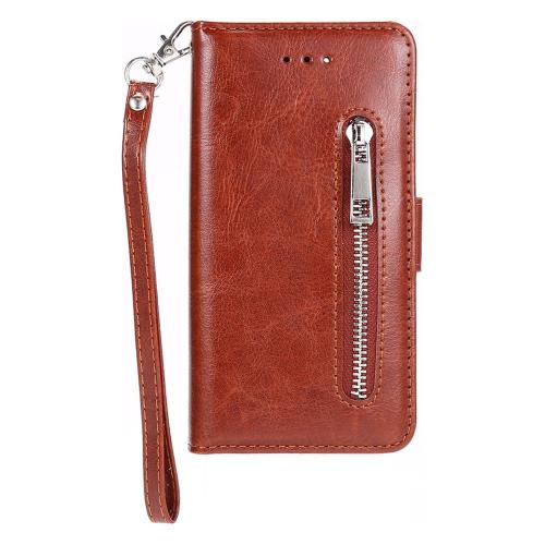 Shop4 - iPhone 12 mini Hoesje - Wallet Case Cabello met Ritssluiting Bruin