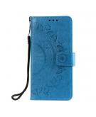 Shop4 - iPhone 12 mini Hoesje - Wallet Case Mandala Patroon Blauw