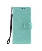 Shop4 - iPhone 12 mini Hoesje - Wallet Case Mandala Patroon Mint Groen