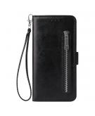 Shop4 - iPhone 12 Pro Hoesje - Wallet Case Cabello met Ritssluiting Zwart