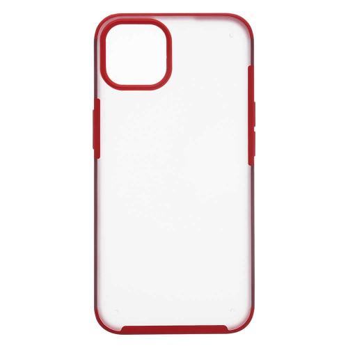 Shop4 - iPhone 13 Hoesje - Harde Back Case Mat Transparant Rood