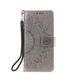 Shop4 - iPhone 13 Hoesje - Wallet Case Mandala Patroon Grijs