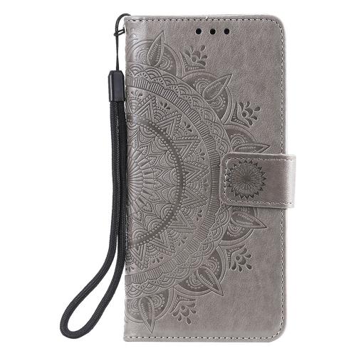 Shop4 - iPhone 13 Hoesje - Wallet Case Mandala Patroon Grijs