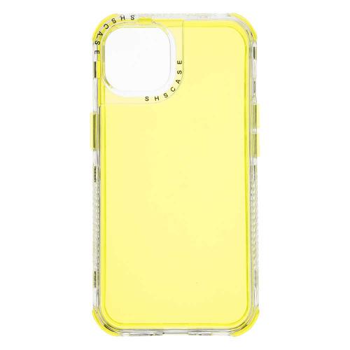 Shop4 - iPhone 13 mini Hoesje - Harde Back Case 2-in-1 Fluor Geel
