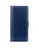 Shop4 - iPhone 13 mini Hoesje - Wallet Case Grain Blauw