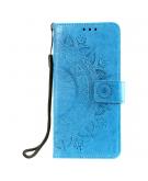 Shop4 - iPhone 13 mini Hoesje - Wallet Case Mandala Patroon Blauw