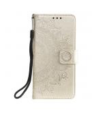 Shop4 - iPhone 13 mini Hoesje - Wallet Case Mandala Patroon Goud