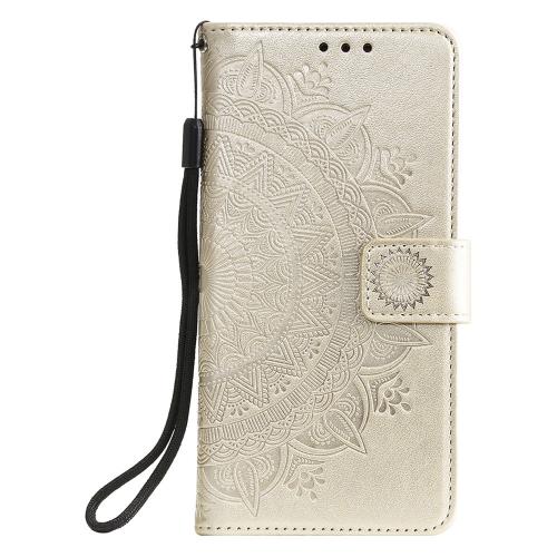 Shop4 - iPhone 13 mini Hoesje - Wallet Case Mandala Patroon Goud