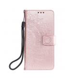 Shop4 - iPhone 13 mini Hoesje - Wallet Case Mandala Patroon Rosé Goud