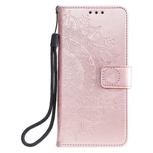 Shop4 - iPhone 13 mini Hoesje - Wallet Case Mandala Patroon Rosé Goud