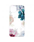 Shop4 - iPhone 13 mini Hoesje - Zachte Back Case Exotische Bloemen Transparant