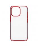 Shop4 - iPhone 13 Pro Hoesje - Harde Back Case Mat Transparant Rood