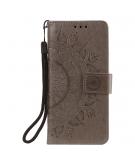Shop4 - iPhone 13 Pro Hoesje - Wallet Case Mandala Patroon Grijs