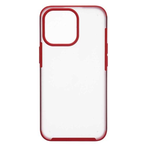 Shop4 - iPhone 13 Pro Max Hoesje - Harde Back Case Mat Transparant Rood