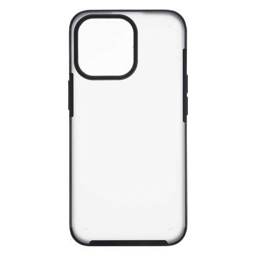 Shop4 - iPhone 13 Pro Max Hoesje - Harde Back Case Mat Transparant Zwart