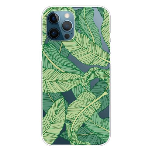 Shop4 - iPhone 13 Pro Max Hoesje - Zachte Back Case Bananen Bladeren Transparant