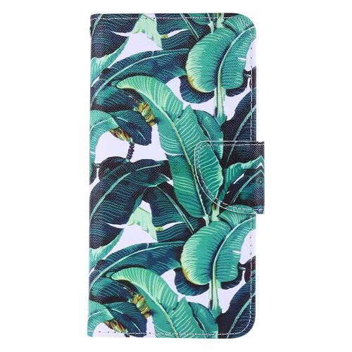 Shop4 - iPhone 7 Hoesje - Wallet Case Bananen Bladeren Groen