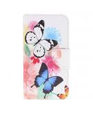 Shop4 - iPhone 7 Hoesje - Wallet Case Gekleurde Vlinders