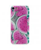 Shop4 - iPhone 7 Hoesje - Zachte Back Case Watermeloen Transparant