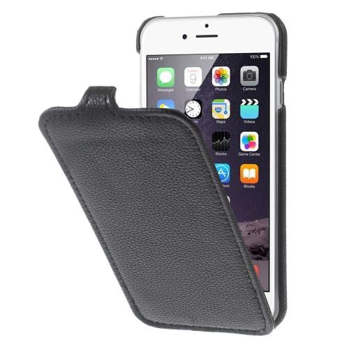 Shop4 - iPhone 7 Plus Hoesje - Flip Case Lychee Zwart
