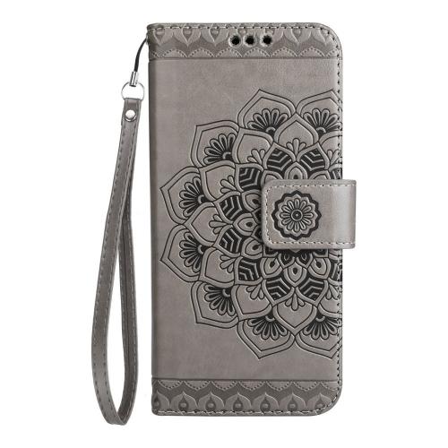 Shop4 - iPhone 7 Plus Hoesje - Wallet Case Vintage Mandala Grijs