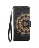 Shop4 - iPhone 7 Plus Hoesje - Wallet Case Vintage Mandala Zwart