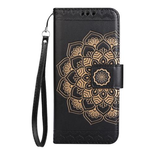 Shop4 - iPhone 7 Plus Hoesje - Wallet Case Vintage Mandala Zwart