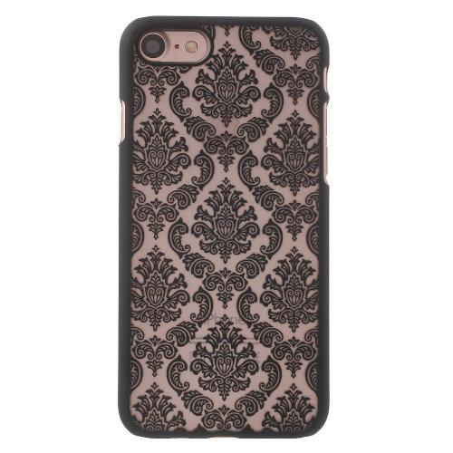 Shop4 - iPhone 8 Hoesje - Harde Back Case Damask Zwart