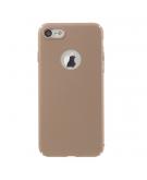 Shop4 - iPhone 8 Hoesje - Harde Back Case Logo Roze Goud