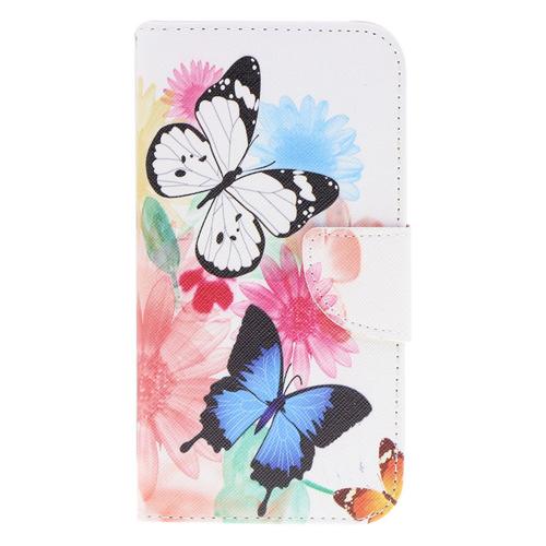 Shop4 - iPhone 8 Hoesje - Wallet Case Gekleurde Vlinders