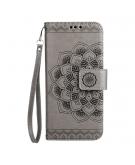 Shop4 - iPhone 8 Plus Hoesje - Wallet Case Vintage Mandala Grijs