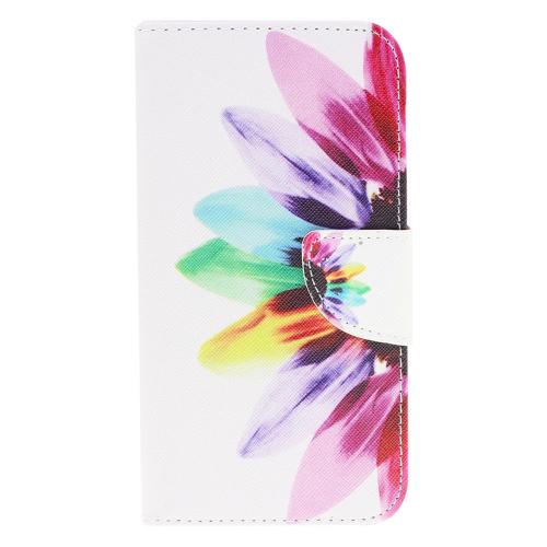 Shop4 - iPhone SE (2020) Hoesje - Wallet Case Gekleurde Bloem
