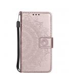 Shop4 - iPhone SE (2020) Hoesje - Wallet Case Mandala Patroon Rosé Goud