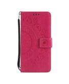Shop4 - iPhone SE (2020) Hoesje - Wallet Case Mandala Patroon Roze