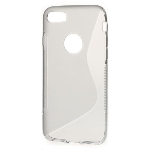 Shop4 - iPhone SE (2020) Hoesje - Zachte Back Case S Shape Grijs