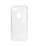 Shop4 - iPhone SE (2020) Hoesje - Zachte Back Case S Shape Transparant